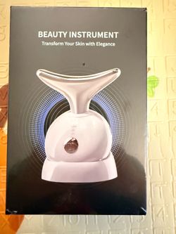 NEW : 7 in 1 Face Massager Tool, Red Light Therapy for Face and Neck,Portable Face Lift Device, Neck Massager for Double Chin Reducer