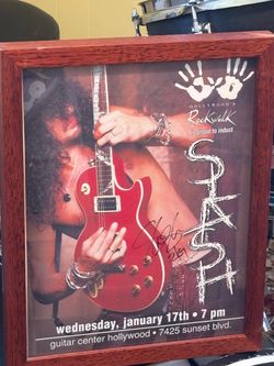 Slash Signed Hollywood RockWalk Induction Framed Poster