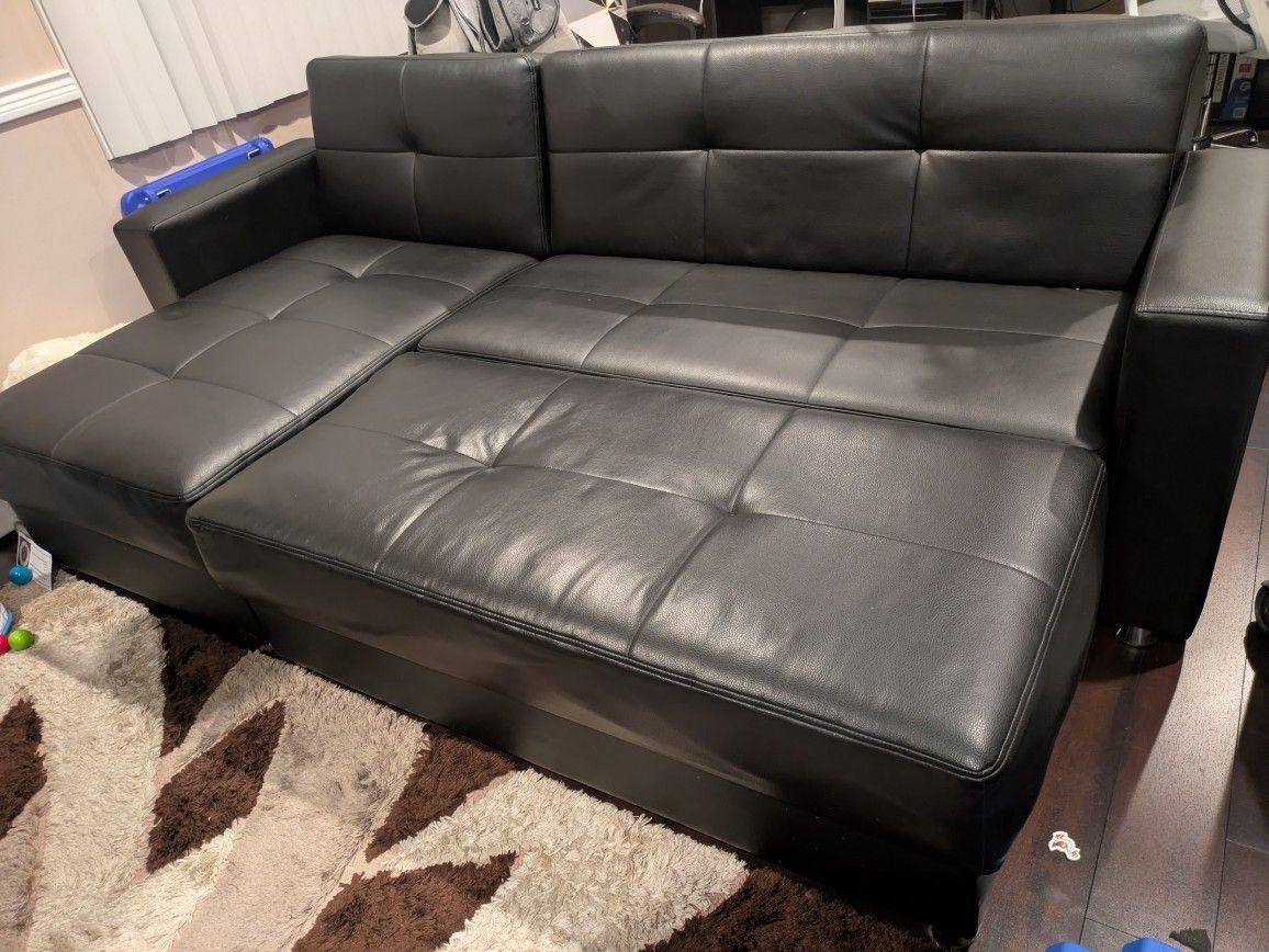 Sofa+Ottoman, Open In King Size Bed