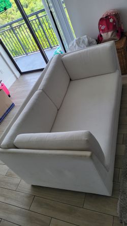 White Two seat Restoration Hardware love couch used