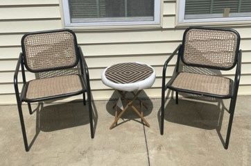 New, Price Firm, Boda 2pk Caning Patio Chairs & Opalhouse Aster Patio Folding Table