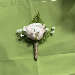 Light Pink Rustic Boutonniere 