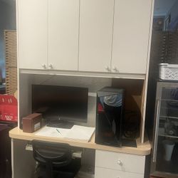 Desk With Top Cabinets/shelves 