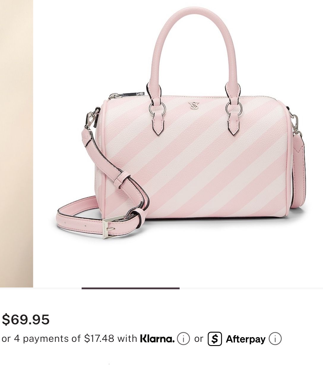 Victoria’s, Secret, White And Pink Stripes Beautiful Bag