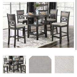 Gray Counter Height Dining Table Set