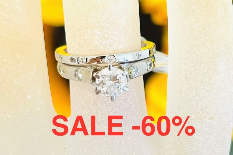 Engagement Ring Wedding Ring Set NATURAL DIAMONDS Christmas π SALE -60% APPRAISAL IS FROM WHEN GOLD WAS 2000 NOW ITS $4000 See APPRAISAL