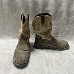 Men’s Justin WK4661 brown safety steel toe work boots size 9 EE  