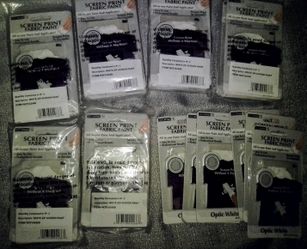 24 Packs Screen Print Fabric Paint Optic White 