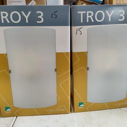 Troy 3 11.8" Tall Single Bulb Wall Sconce Light Fixture In Matte Nickel With Frosted Glass Shade, Few Available 