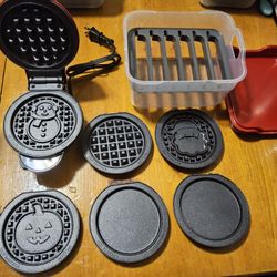 Dash Multi-Plate Mini Waffle Maker with Removable Plates and Storage Case