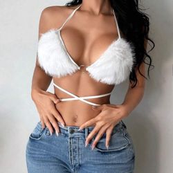Crisscross Tie Backless Crop Halter Top