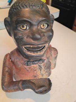 Rare Antique cast iron mechanical coin Bank