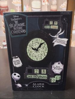 Official Disney Nightmare Before Christmas Glow-In-The-Dark Alarm Clock