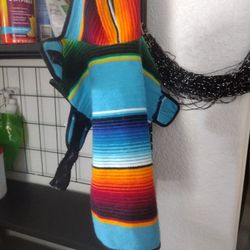 Authentic Handmade Doggie Poncho Made In Mexico For A Medium Sized Dog Up To 25 Lb LOWER PRICEMy Little Baby Didn't Like It