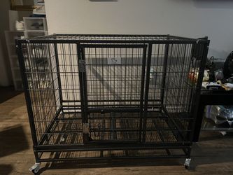 Honey Pet Station 43” Heavy Duty Cage Crate With Wheels Excellent Condition