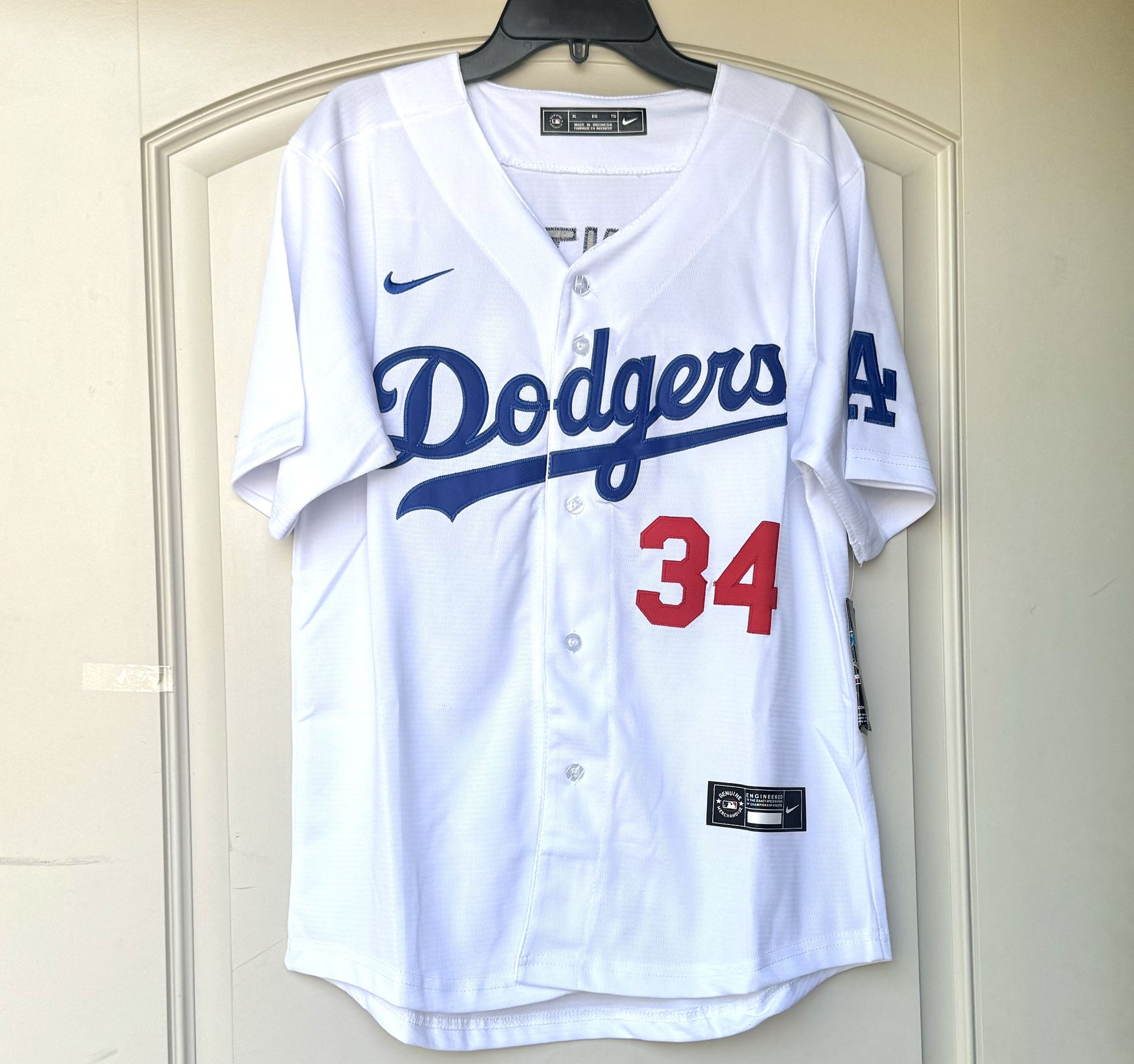 YOUTH:  L + XL - DODGERS #34 FERNANDO VALENZUELA JERSEY