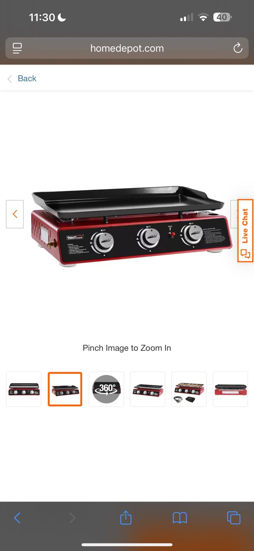 Used Propane 3 Burner Griddle — PICK UP ONLY