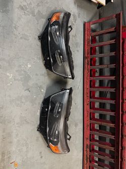 Pair of OEM Car Headlights with Amber Turn Signal