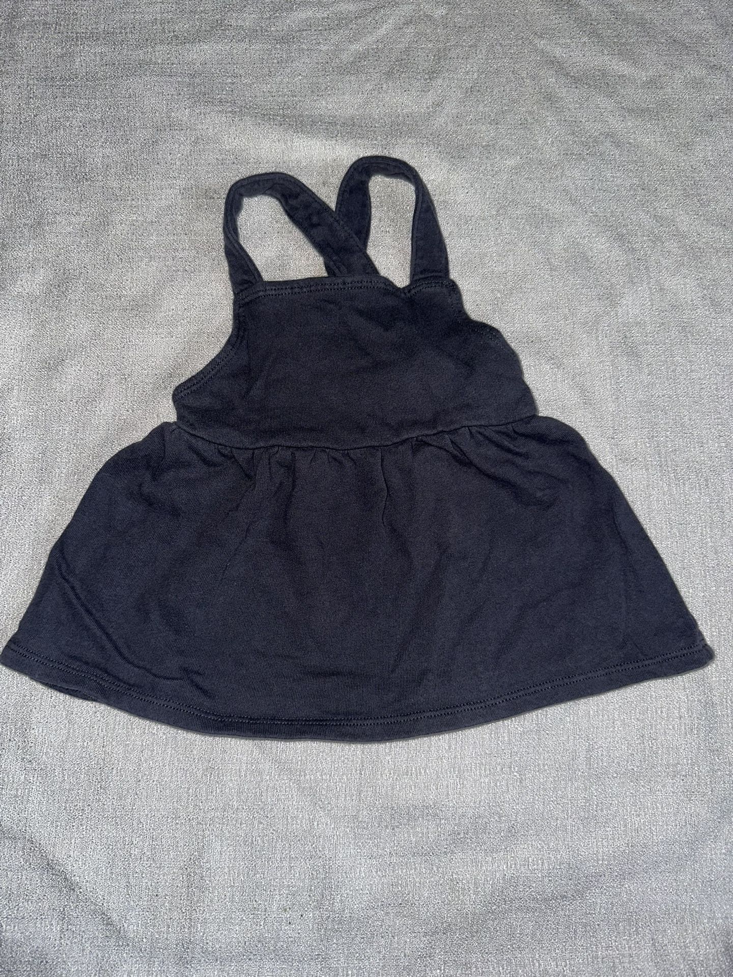 Nordstrom Rack Baby Girl Navy Blue Overall Dress Size 3 Months 100% Cotton