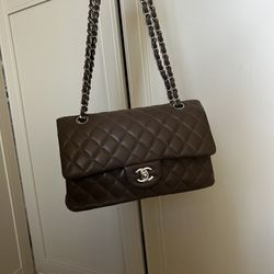 Authentic Chanel Classic Flap Medium Brown Lambskin