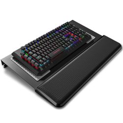 Computer Tilt Keyboard Stand - Acrylic Ergonomic Keyboard Holder for Easy Typing Working, Keyboard Riser with Comfortable Wrist Rest for Keyboard, Off