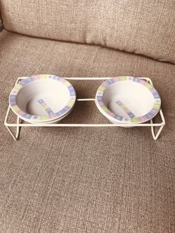 Cat Or Small Dog Food and water Bowl Set