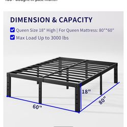 Black Platform Bed Frame - Queen