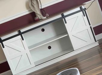 Mueble para TV blanco con puertas corredizas (nuevo en su caja)