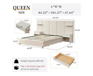 Queen Bed Frame, STILL IN BOX (BRAND NEW)