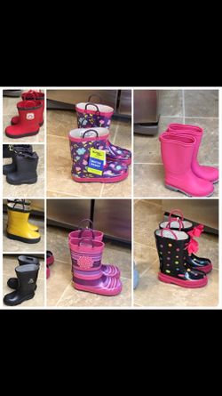 Assorted Girl and boy rain boots