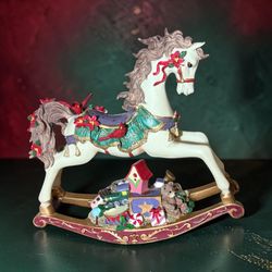 Vintage San Francisco Music Box Co. Christmas Rocking Horse