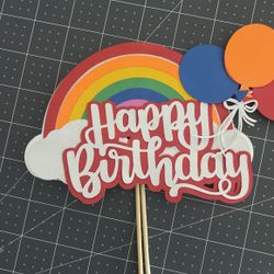 Happy Birthday With Balloons Cake Topper