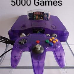 Purple Nintendo 64 N64 With 5000 Games 