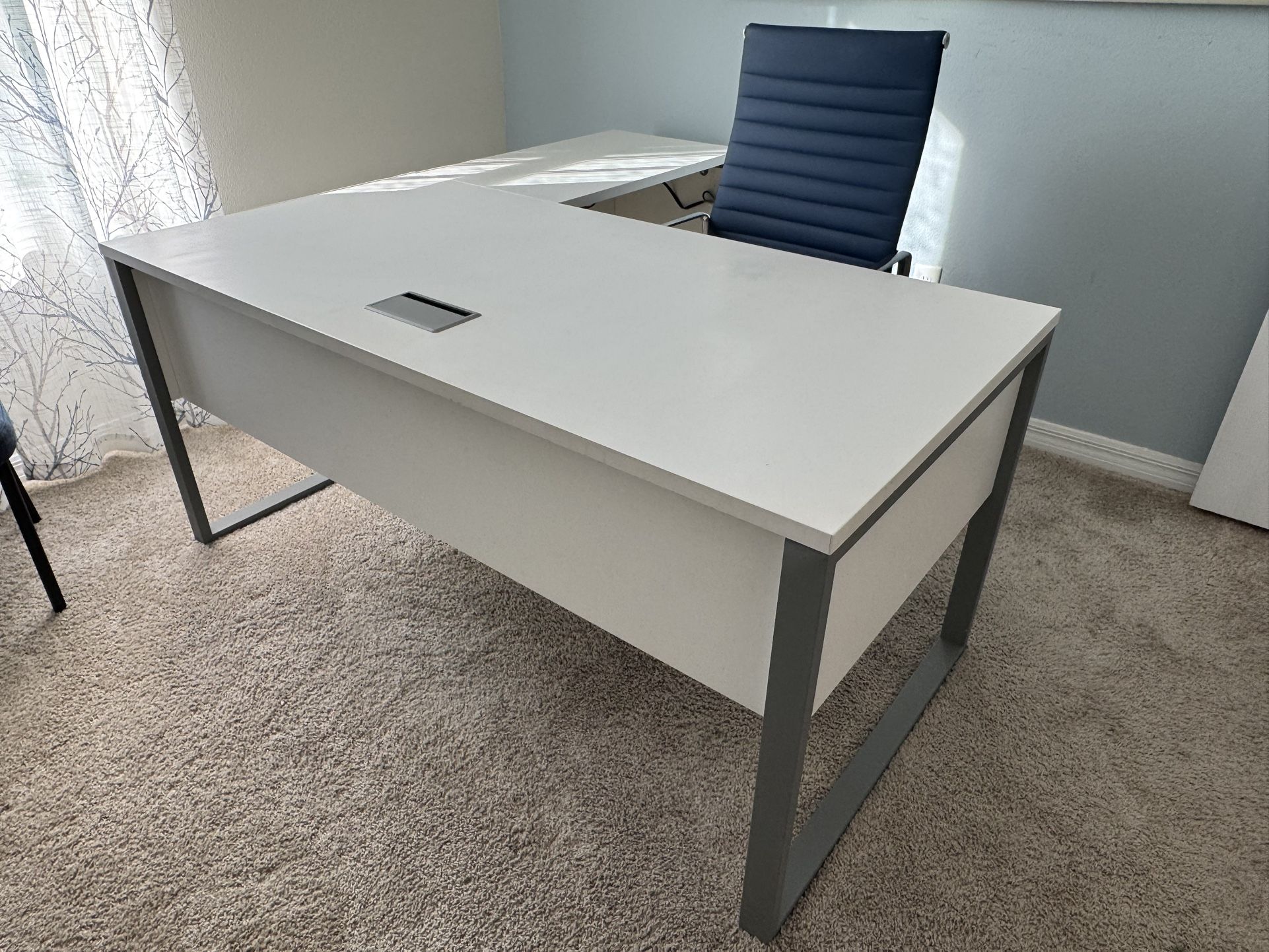 L - Shaped Desk with Office Chair - Model Home Furniture