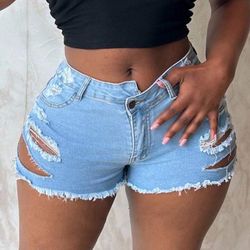 Denim On Denim Booty Shorts
