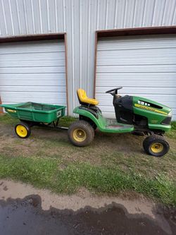 John Deere Mower Tractor with Trailer