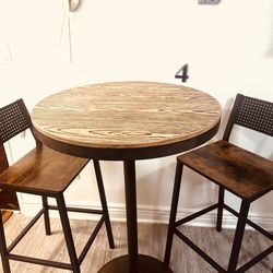 Bar Table And 2 Bar Stools With Backs