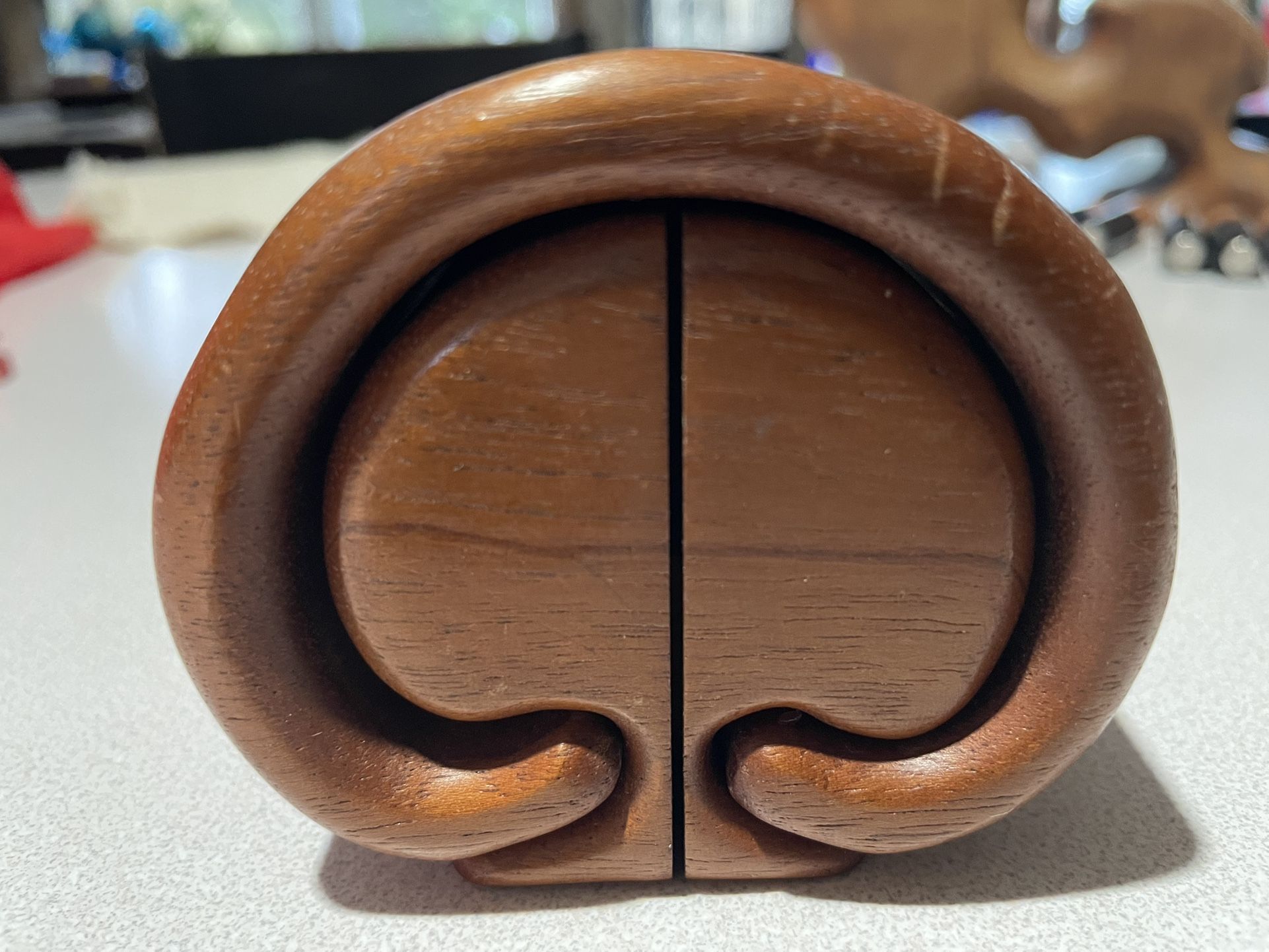 Vintage Robert Rothbard Handcrafted Wooden Mcm Stamp Puzzle Trinket Box