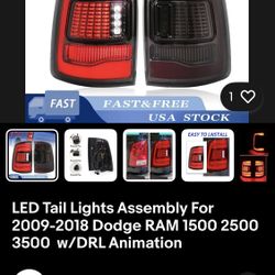 Pair Tail Lights Fits 2009-2018 Ram 1500