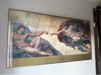 The creation of Adam framed poster