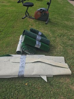 Rolled Green Carpet Remnants Bundle