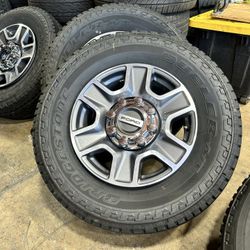 18" 2024 Ford F250 F350 Wheels Bridgestone Dueler A/T LT275/70R18 99%