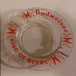 Vintage Glass Budweiser Ash Tray