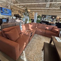 Beautiful Sectional With Speaker Counsel 