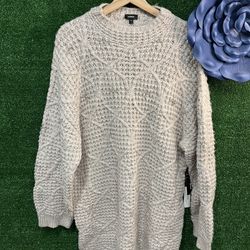 Express Beige Rhinestone Sweater Dress Size Xl NWT Brand New  
