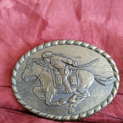 Collectibles.1981 Vintage"Pony Express Rider" Mervyn's Commemorative  Belt Buckle