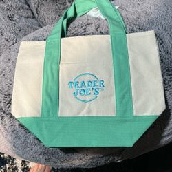 Teal Trader Joes Tote Bag