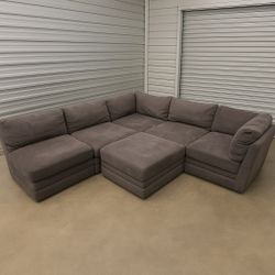 Modular Sectional Grey Couch/sofa W/ autumn