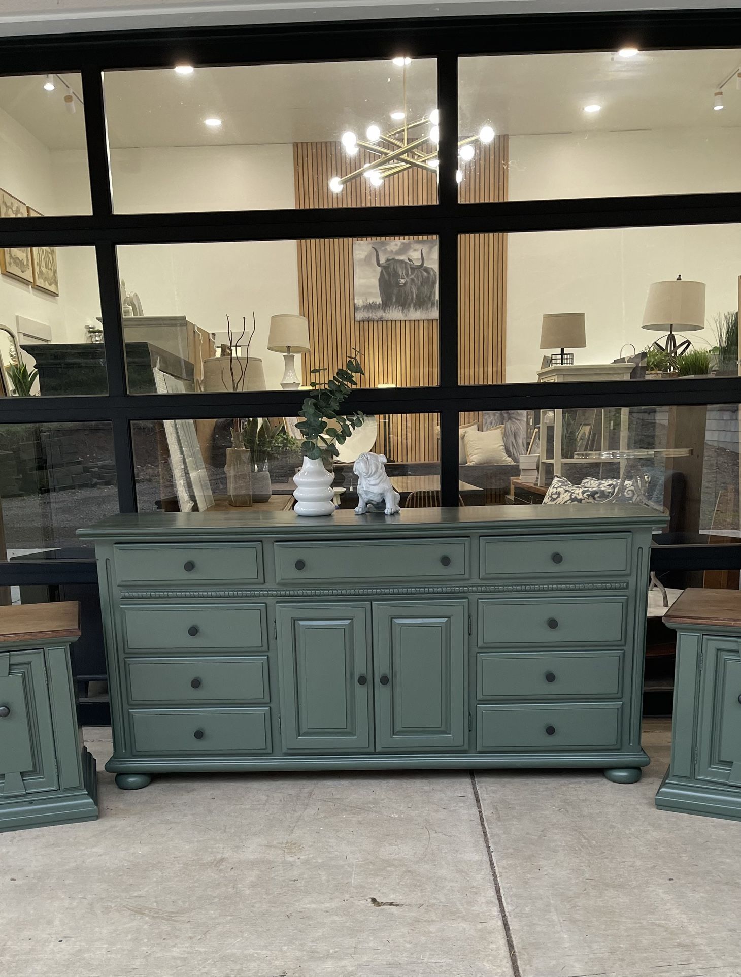 Green 11 Drawer Dresser