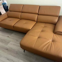 New Leather Match Luxury Sectional Couch / Free Delivery 